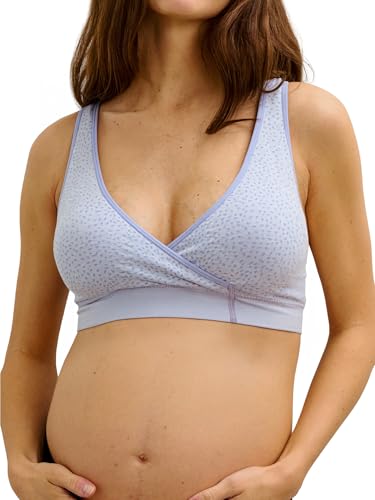 HATCH The Dream Feed Nursing & Sleep Bra - color: Light Blue - Jacquard, size: Medium