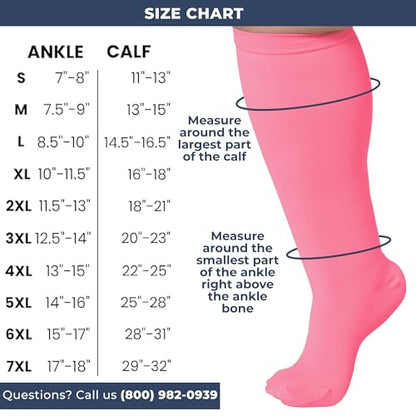 Mojo Compression Socks Women Knee High Stockings 20-30mmHg, Pink Small - color: Pink, size: Small