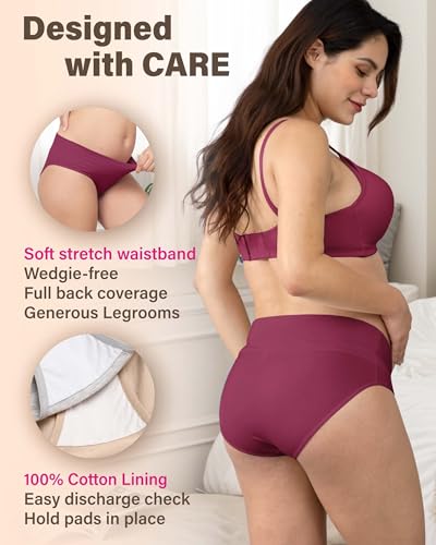 Intimate Portal Maternity Underwear, Cotton Foldable Under the Bump Briefs - color: 6-pk Meadow, size: Small