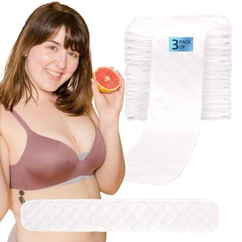Cotton Bra Liners, 3-Layer Rectangle Under Breast Sweat Pads for Women, Bra Sweat Liners, Reusable, Washable - size: Medium-6Pcs