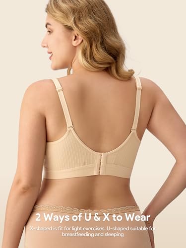 HBselect Nursing Bras for Breastfeeding, Seamless Maternity Bra Wireless - color: F: 5 Pack(black*2/White/Beige/Grey), size: Medium