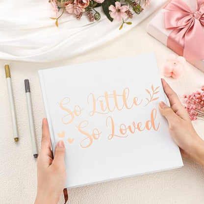 So Little So Loved Baby Shower Guest Book Decorations with 2 Marker - style: So Little So Loved