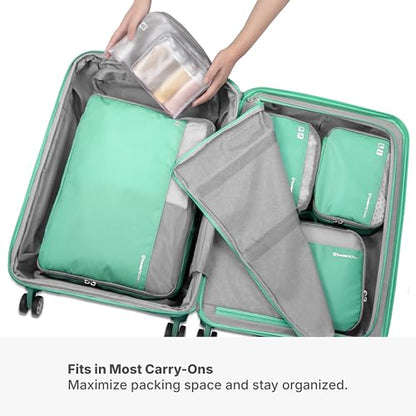 Traveler's Choice Cloverland Packing Cubes, 5-Piece Set, Mint - color: Mint