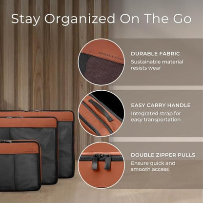 Briggs & Riley Travel Essentials Check In Compression Packing Cube Set - color: Orange, size: Checked