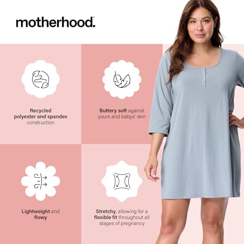 Motherhood Maternity Women's Sleep Henley - color: Heather Grey, size: Medium