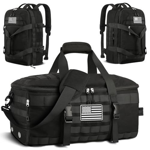Gym Bags for Men Women, Carry On Luggage 22x14x9 Airline Approved - color: Deep Black, size: Medium