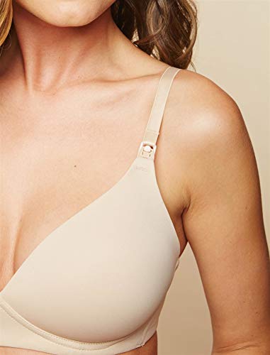 Motherhood Maternity Women's Comfort and Soft Lightly Lined Wireless Maternity & Nursing Bra - color: Nude, size: (34) 34DDD