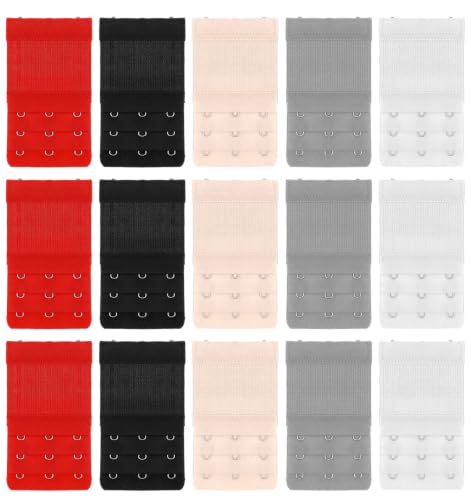 15Pcs 3 Hook Bra Extenders for Women, Elastic Bra Extender 3 Hook