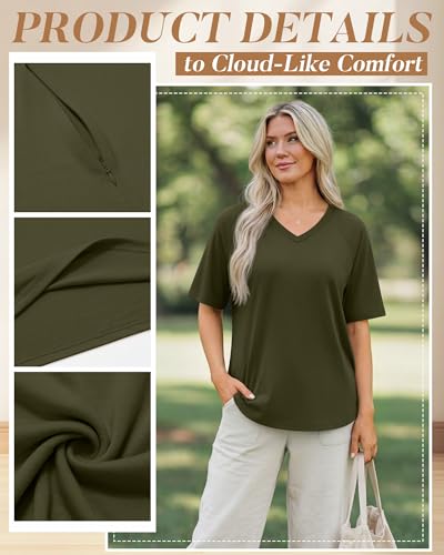 3 Pack Women's Nursing Shirts - color: Black, Gray, Army Green, size: Large