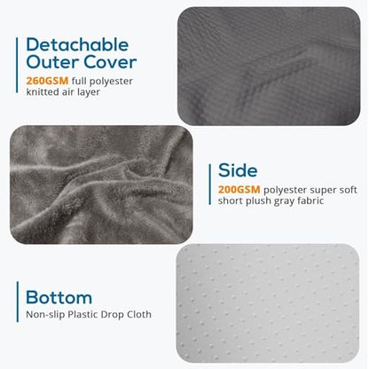 Sasttie Wedge Pillow 24x24x12 inch, Memory Foam Bed Wedge, Solid Dark Gray - color: Solid Dark Gray, size: 24x24x12 inch