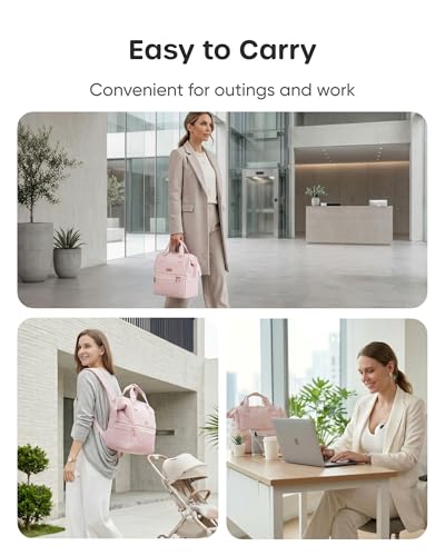 Nuliie Wearable Breast Pump Bag with Cooler Compartment, Pink - color: Pink
