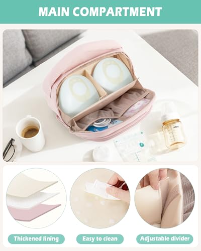 Wearable Breast Pump Bag Compatible with Momcozy and Eufy Pump - color: Pink