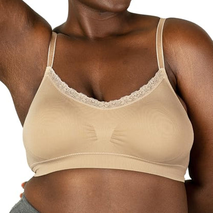 Coobie Lace V-Neck Bra for Women - color: Light Nude, size: X-Large