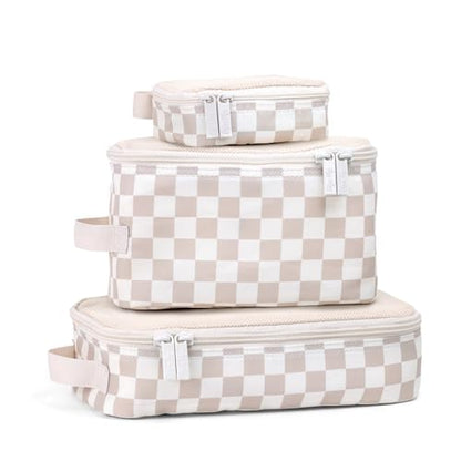 Itzy Ritzy Packing Cubes for Travel, Set of 3 Organizers (Checkerboard) - color: Checkerboard