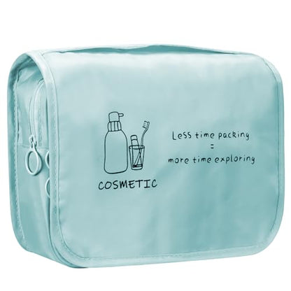 FINPAC Toiletry Bag, Large Capacity Hanging Makeup Bag - color: Blue