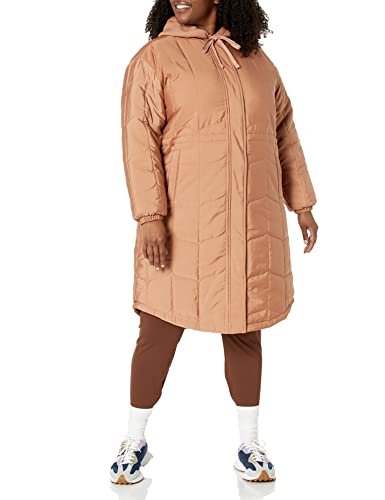 Amazon Essentials Women's Oversized Quilted Coat (Available in Plus Size) - color: Light Brown, size: 5X