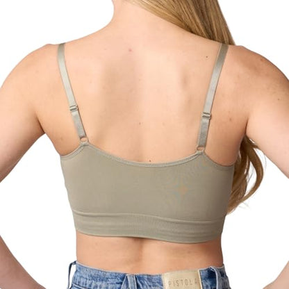 Coobie Seamless Scoopneck Bra - color: Sage Green, size: Large
