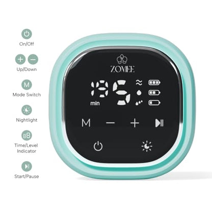 Zomee Z2 Double Electric Breast Pump – with Expression, Massage, and 2-Phase Modes - Hospital Grade Rechargeable, Portable, Hands Free Wearable Breast Pump