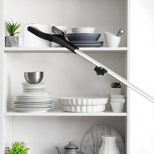 32“ 2 Pack Folding GrabRunner Reacher Grabber with Strong Magnetic - color: Grey (Grey of 2)