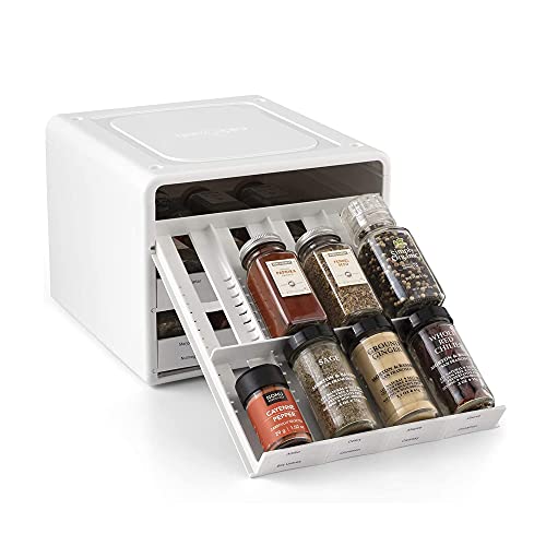 YouCopia SpiceStack® Adjustable Spice Rack Organizer, Pull-Down 24-Bottle Seasonings and Spices Holder for Kitchen Cabinet and Pantry Organization with 104 Included Labels - style: 24-Bottle