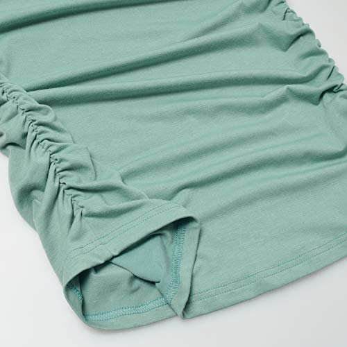 GINKANA Maternity Tank Tops Sleeveless Ruched Basic Tops Maternity Shirt Vest Mama Clothes - color: Sage, size: Large