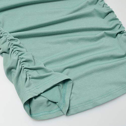 GINKANA Maternity Tank Tops Sleeveless Ruched Basic Tops Maternity Shirt Vest Mama Clothes - color: Sage, size: Medium