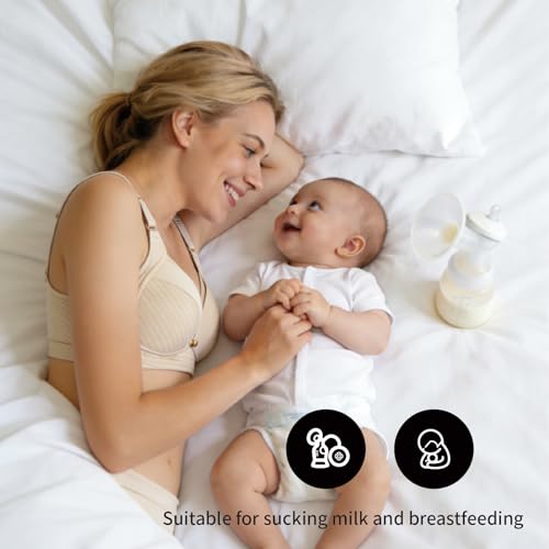 Cotton Maternity Bra，Dual Clips Padded Pregnancy Bra Wire-Free - color: Gray, size: Large