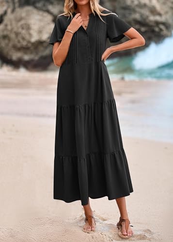 KIRUNDO Summer Maxi Dresses for Women 2026 - color: Black, size: Small