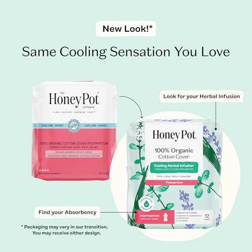 The Honey Pot Company - Cooling - Postpartum Pads - Postpartum Essentials - size: 48 Count (Pack of 1)
