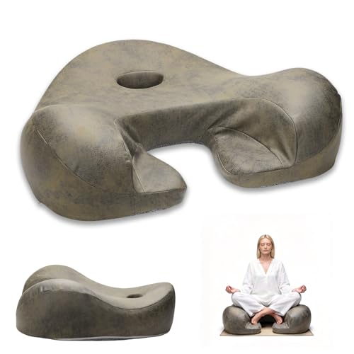 Meditation Cushion, 23-Inch Memory Foam Seat for Floor Sitting - color: Green