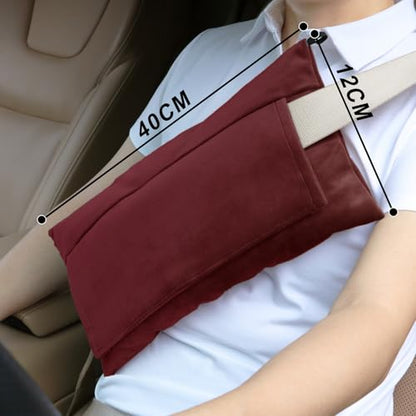 Post Surgery SeatBelt Pillow for Pregnancy Mastectomy Hysterectomy Recovery - color: Wine