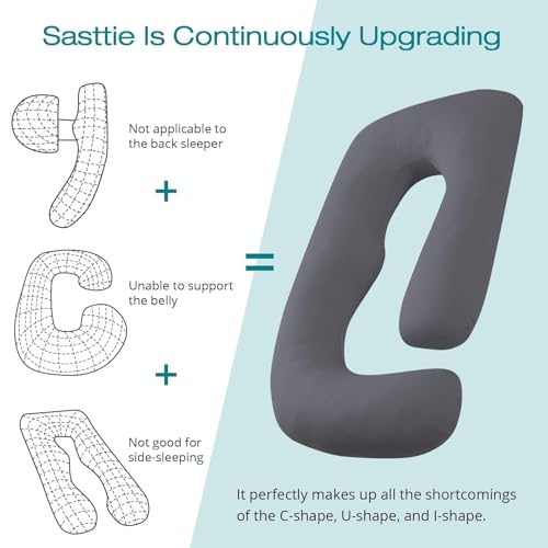 Cooling Pregnancy Pillows for Sleeping, 57'' Full Body Pillow, Dark Grey - color: Dark Grey, size: 57 Inch