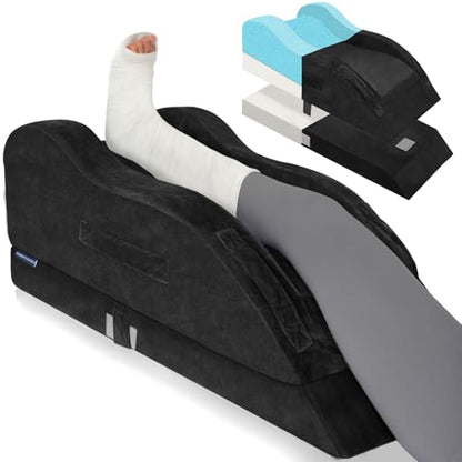 KingPavonini Leg Elevation Pillow for After Surgery, Single Leg, Black - color: Black, size: Single Leg