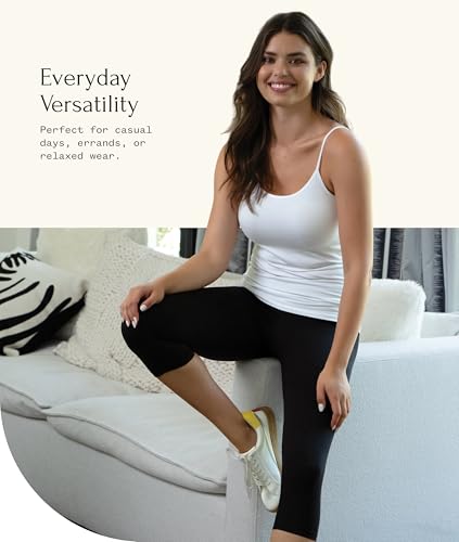 Felina Super Soft Sueded Women's Capri Legging, Squat Proof & Breathable - color: Charcoal, size: Small