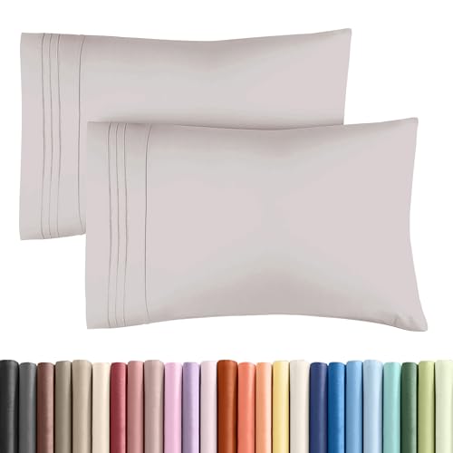 King Standard Pillow Cases Set of 2 - Soft Pillowcase Covers - Light Grey - color: 03 - Light Grey, size: King Standard