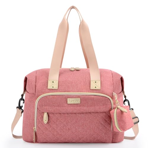 Tuwubi Diaper Bag Tote,Baby Diaper Bag with Pacifier Case - color: Pink, size: Medium