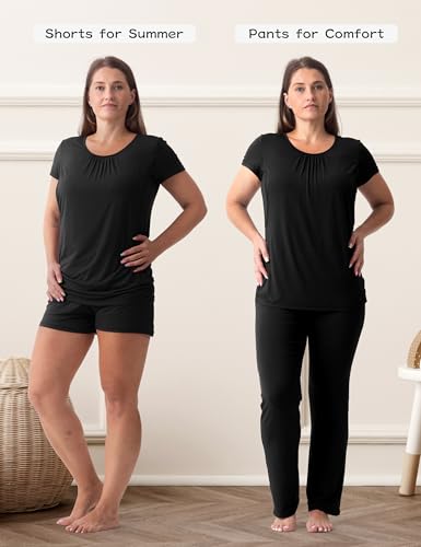 SUNNYBUY Womens Maternity Nursing Pajamas Set 3 Piece Breastfeeding PJS - color: Black, size: XX-Large