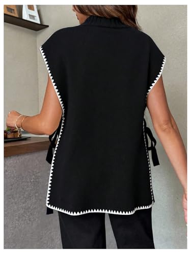 MakeMeChic Women's Maternity Sweater Vest Fall Pregnancy Tops - color: Black, size: X-Large