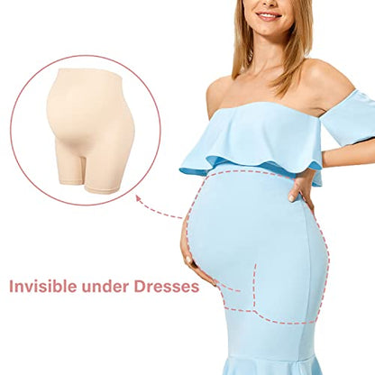 Gratlin Women's Maternity Shapewear Shorts - color: Beige, size: X-Large