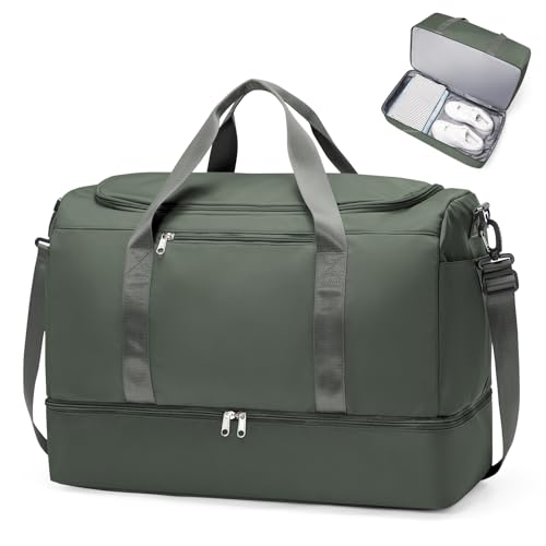 Extra Large Travel Duffle Bag, Carry-On Weekender Bags for Women Travel - color: Dark Green, size: Extra Large
