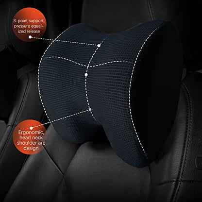 SPRFUFLY Make Relaxing Car Headrest Pillow, Car Neck Pillow for Driving - color: Black