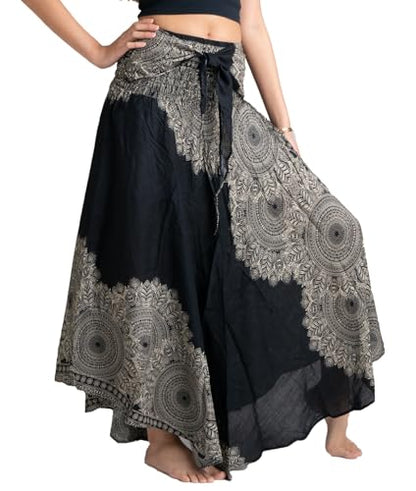 Long Skirts for Women Maxi Boho Skirt - color: Hippierose Black, size: 16-20 Plus