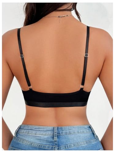 MakeMeChic Women's Nursing Bras for Breastfeeding Lace Maternity Lingerie - color: Black Solid, size: X-Large