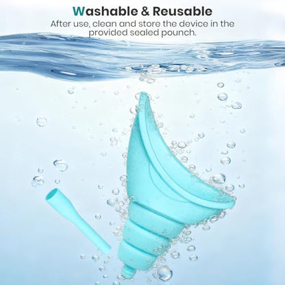 Portable Female Urinal, Silicone Pee Funnel, Splash‑Free Stand‑to‑Pee