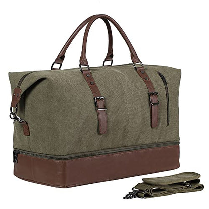 Weekender Overnight Bag Carry On Bag Travel Bag with Shoe Pouch - color: Green