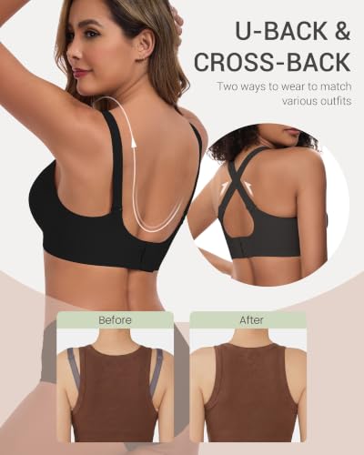 Vinfact Pumping Bra Hands Free-No Underwire Full Coverage Seamless Every Day Bra Holding & Breast Pump Bra - color: Black, size: Small