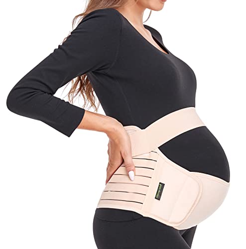 Maternity Belt Pregnancy Belly Band 3 in 1 Support Belt for Pregnant Women - color: Beige