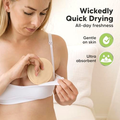 14-Pack Reusable Nursing Pads for Breastfeeding (Bare Beige, L 4.8") - color: Bare Beige, size: Large 4.8"