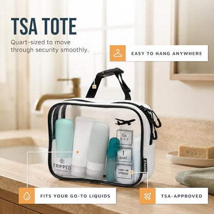 TRIPPED Travel Gear 3-Piece Travel Toiletry Bag Set - color: White Ripstop