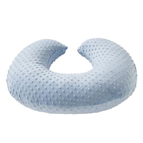 Dots Nursing Pillow Cover, Plush Breastfeeding Pillow Case - color: Cloud Blue